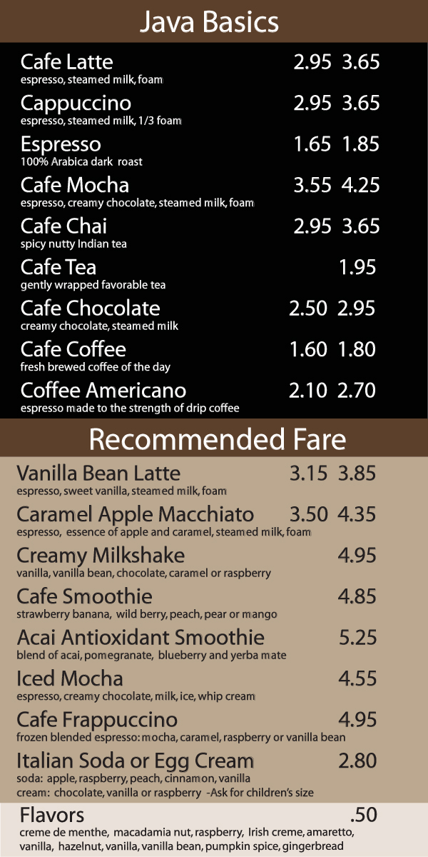 Menu Ideas Coffee House Menu Ideas Menu Ideas Coffee House Menu Ideas